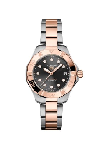 TAG Heuer Aquaracer Professional 200 Solargraph 34 Stainless Steel - Rose Gold / Grey - Diamond